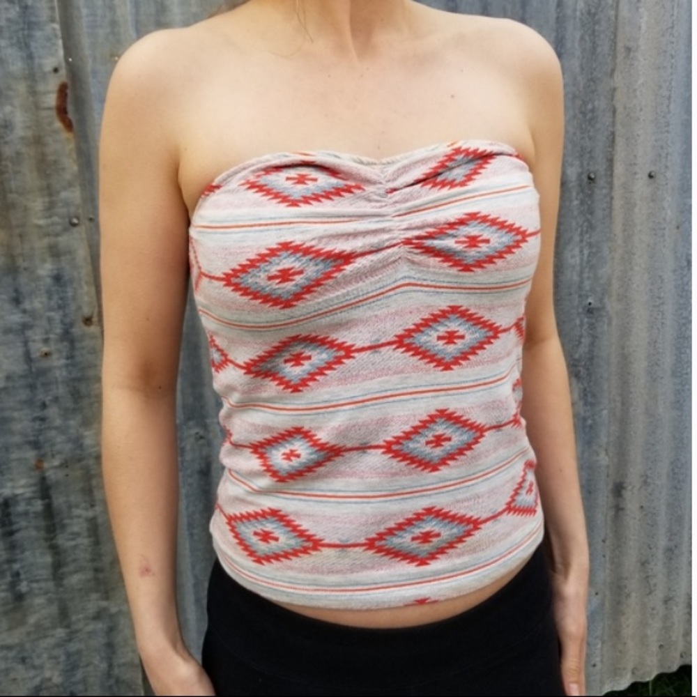 Obey propaganda ikat Aztec tube top xs